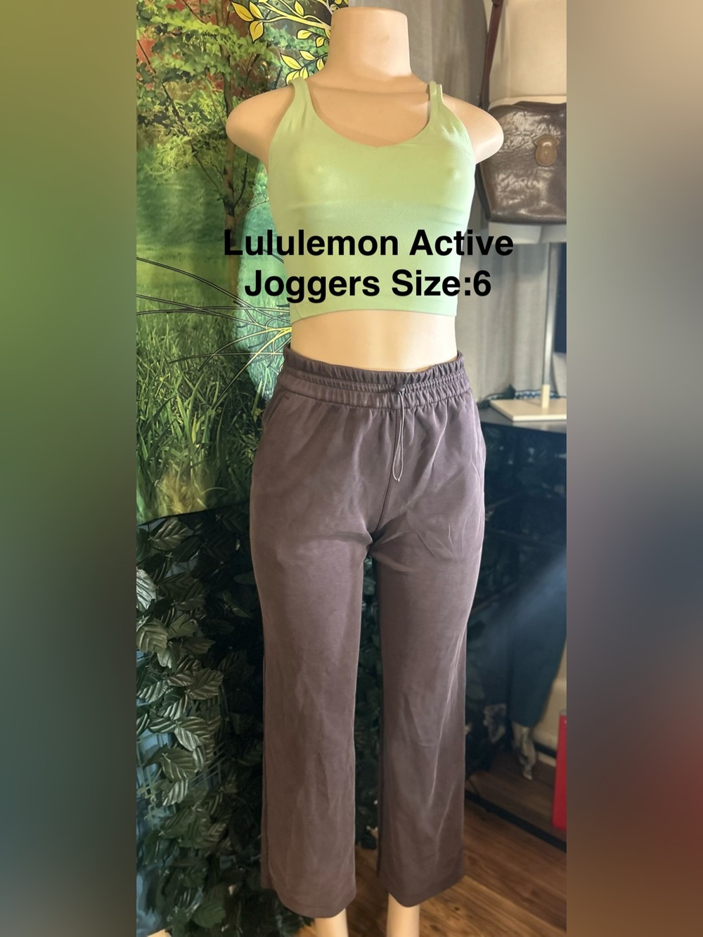 Lululemon Active Joggers in Mauve/Gray w Pockets/drawstring w FREE Lululemon Bra